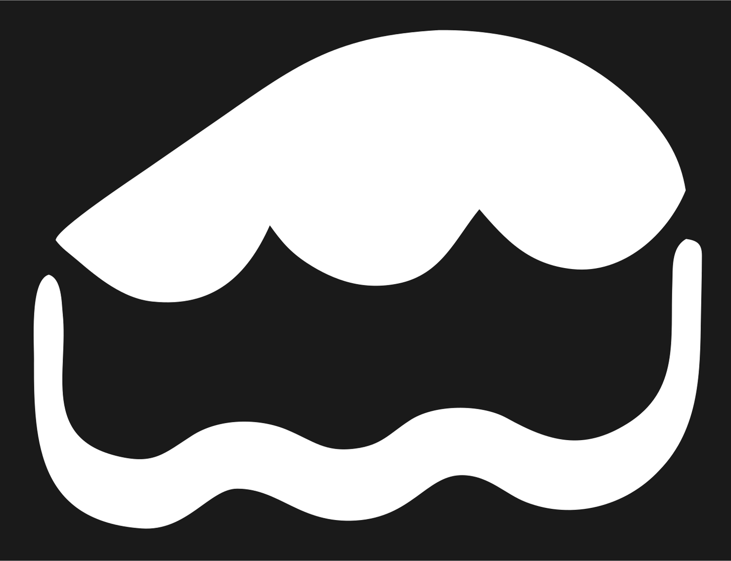 Cheese Wedge Wavy Emblem #1a1a1a/#ffffff