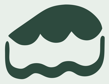 Cheese Wedge Wavy Emblem #e8efe9/#2d4a3e