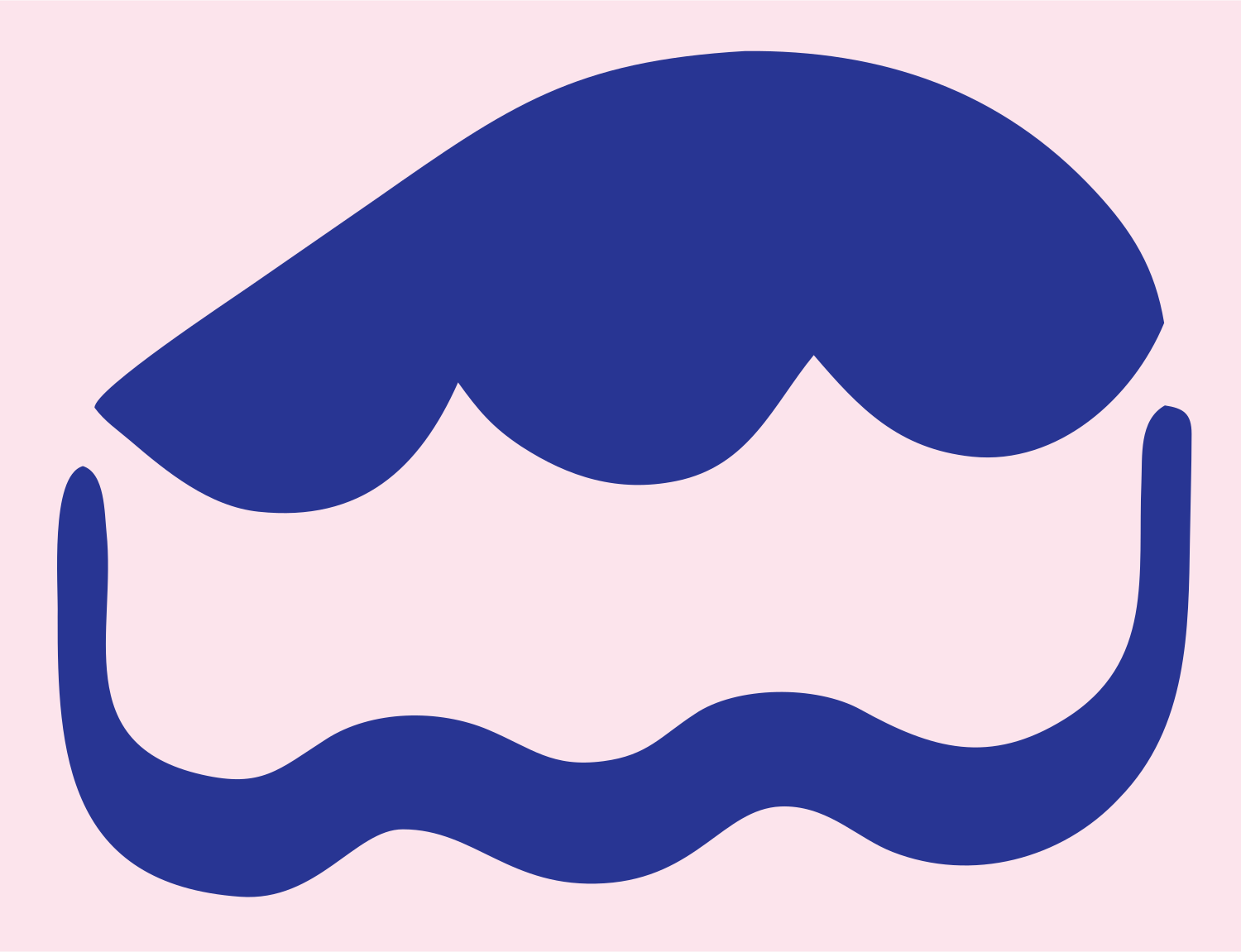 Cheese Wedge Wavy Emblem #fce4ec/#283593