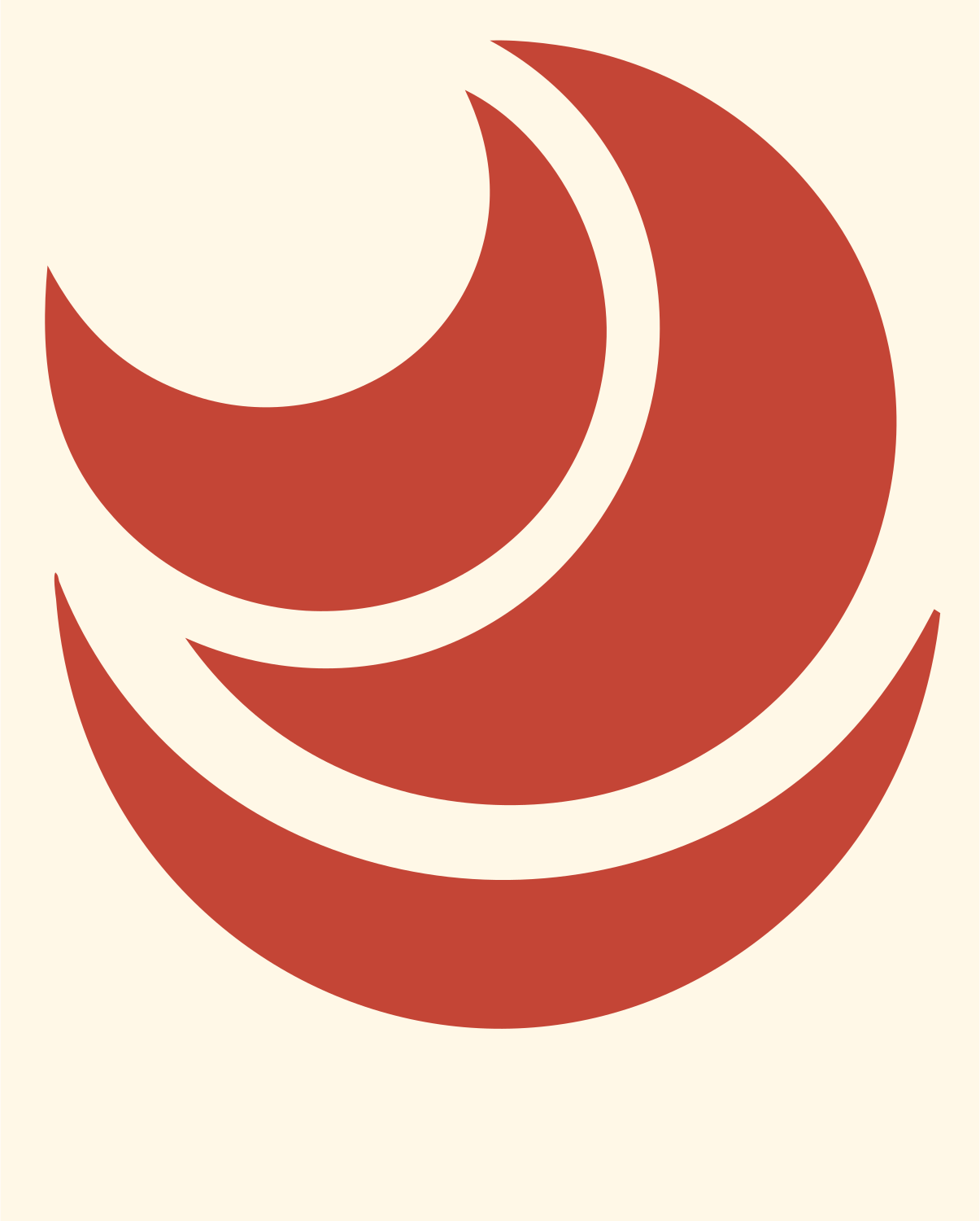 Crescent Steam Cup Logo #fff8e7/#c44536