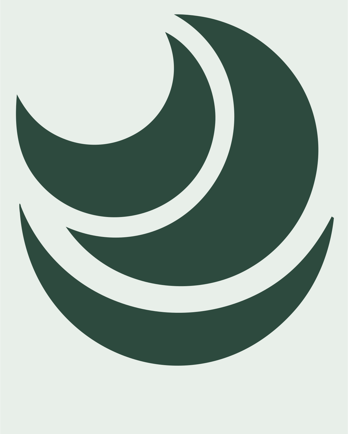 Crescent Steam Cup Logo #e8efe9/#2d4a3e