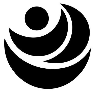 Geometric Circle Crescent Badge #ffffff/#000000