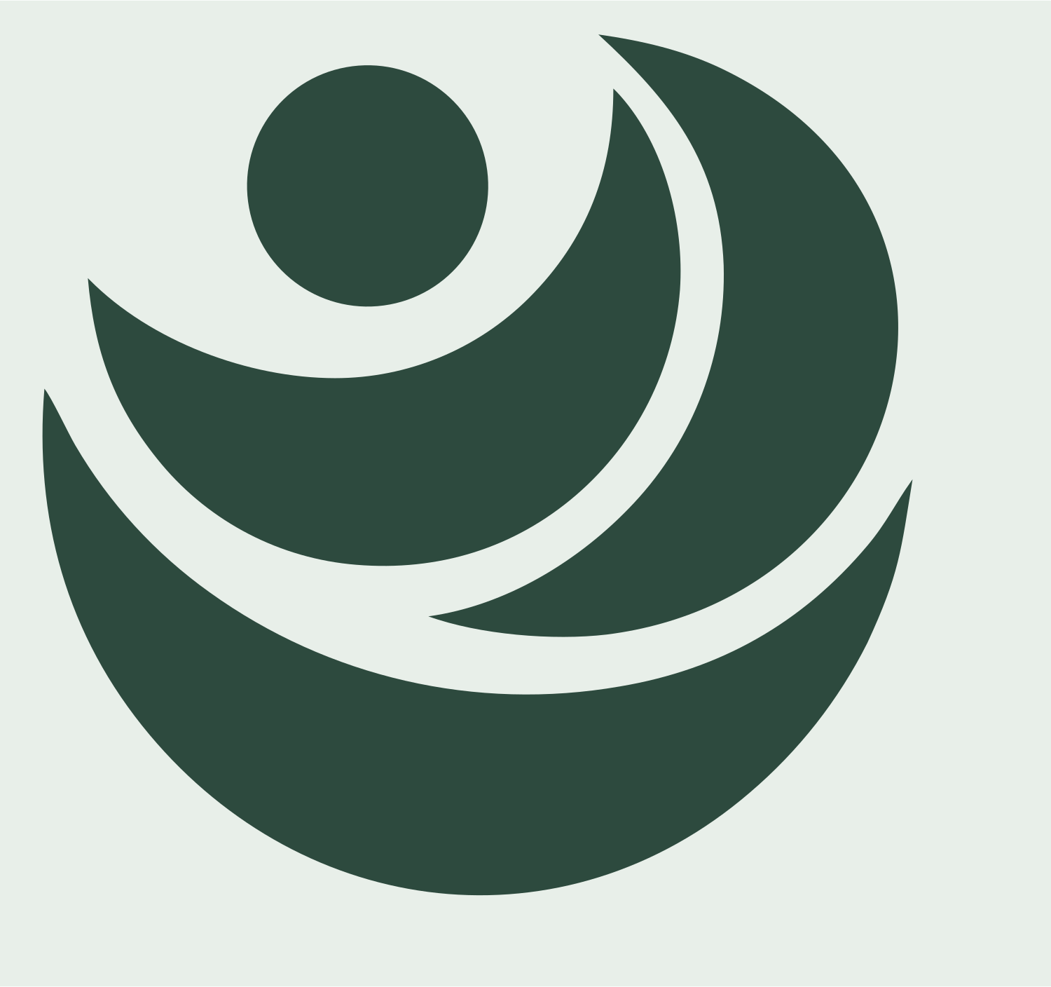Geometric Circle Crescent Badge #e8efe9/#2d4a3e