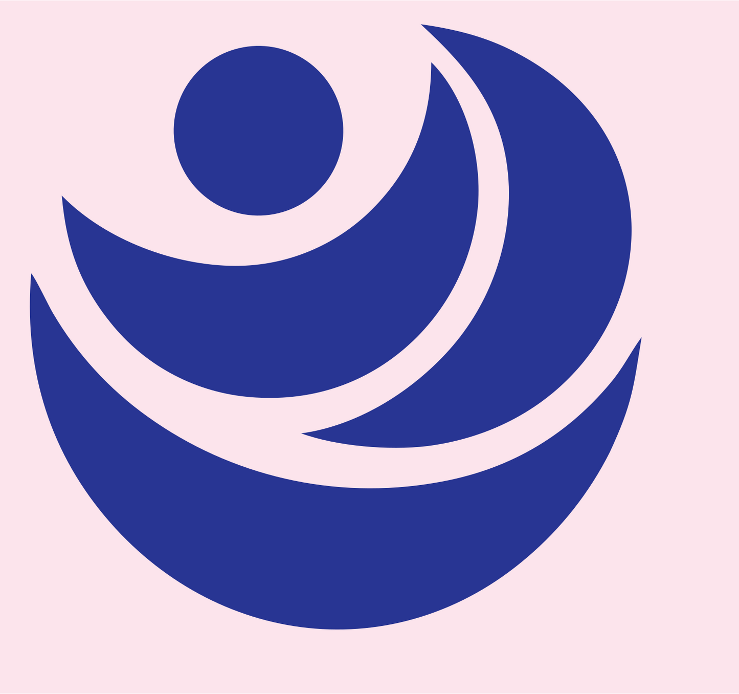 Geometric Circle Crescent Badge #fce4ec/#283593