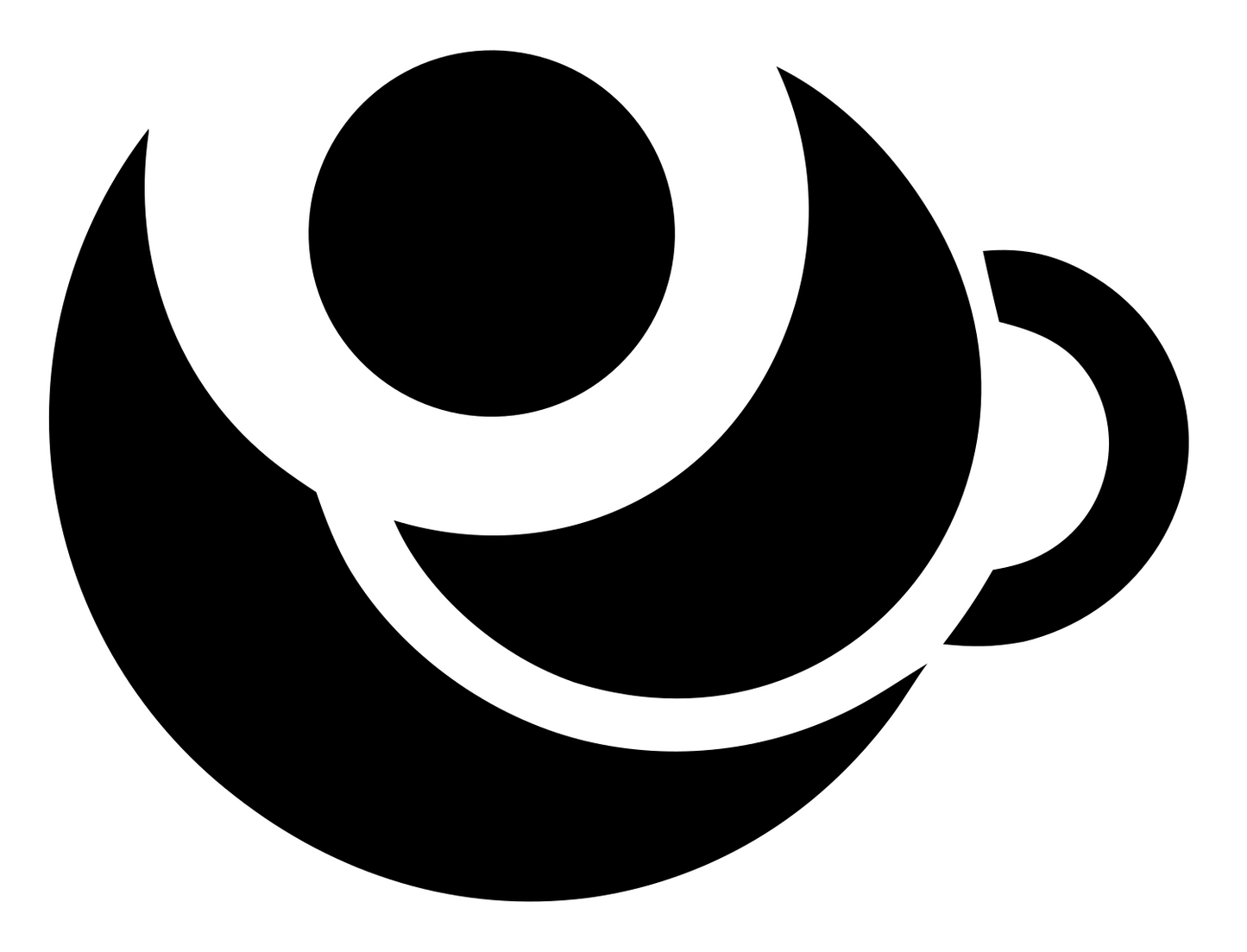 Negative Space Espresso Cup Icon #ffffff/#000000