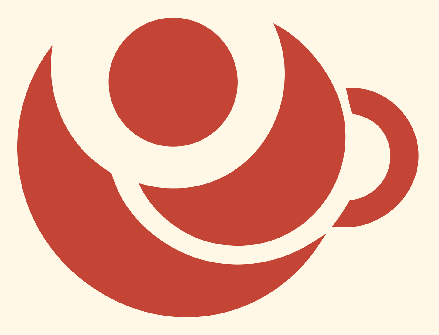 Negative Space Espresso Cup Icon #fff8e7/#c44536