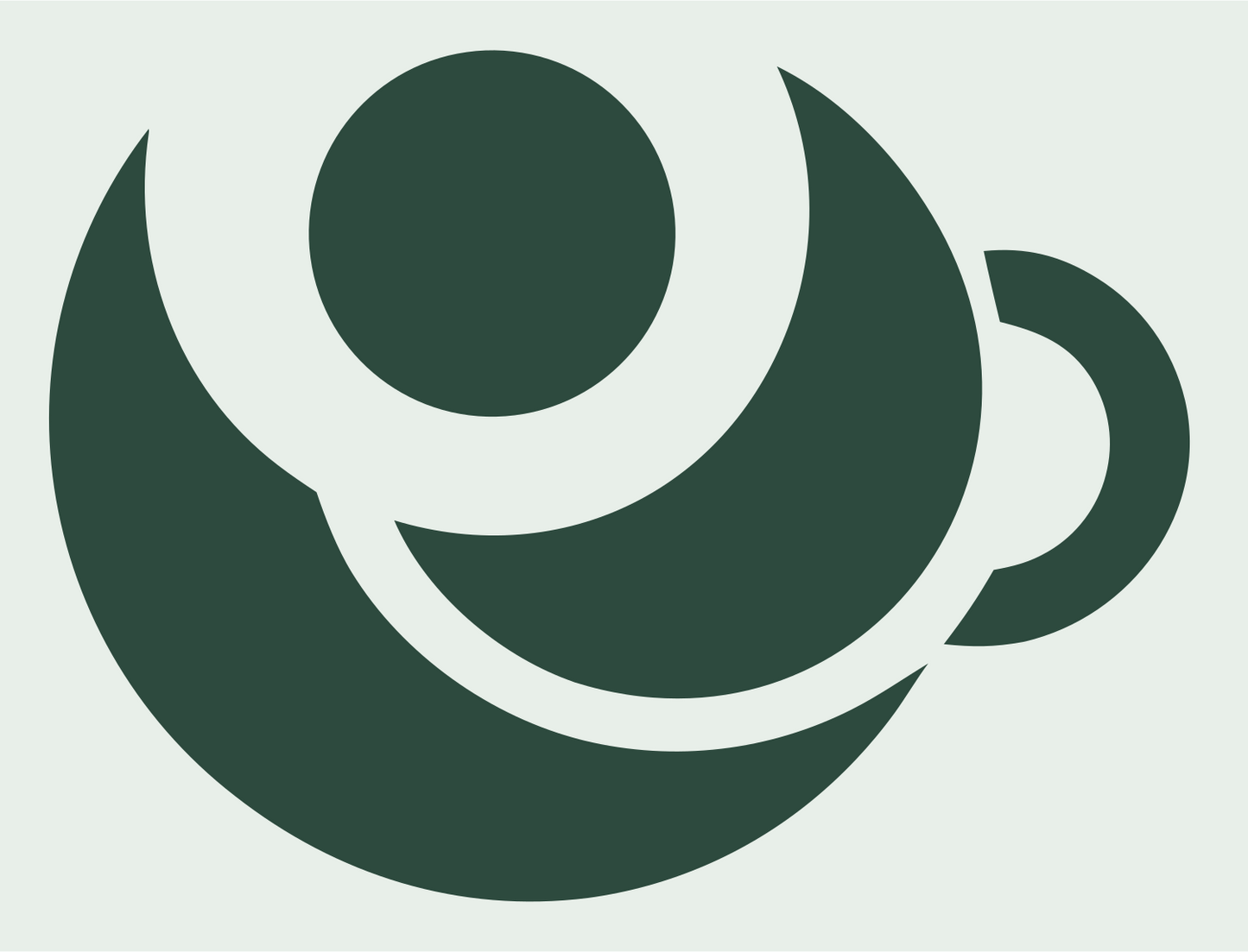 Negative Space Espresso Cup Icon #e8efe9/#2d4a3e