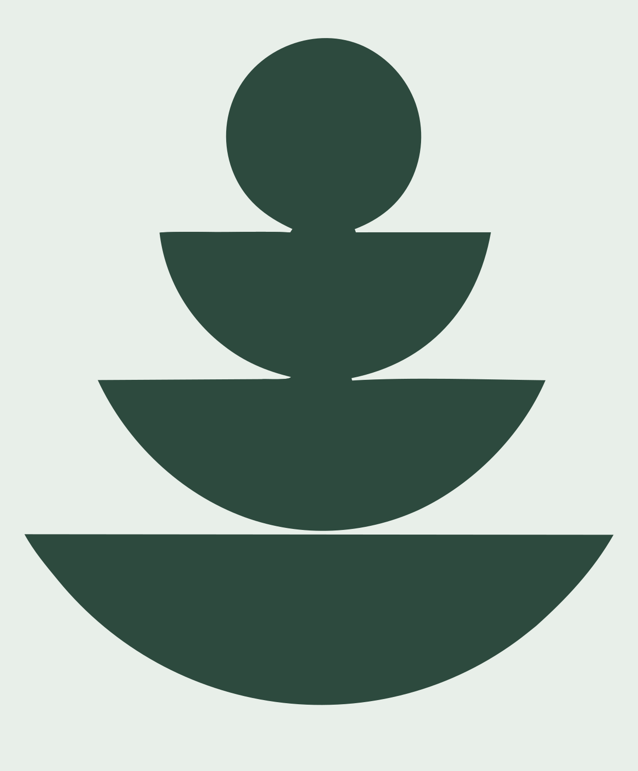 Stacked Bowl Fountain Mark #e8efe9/#2d4a3e