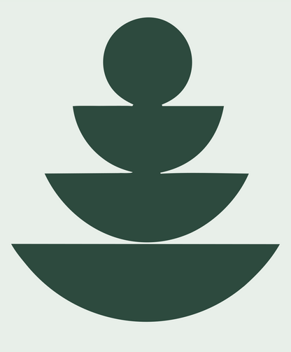 Stacked Bowl Fountain Mark #e8efe9/#2d4a3e