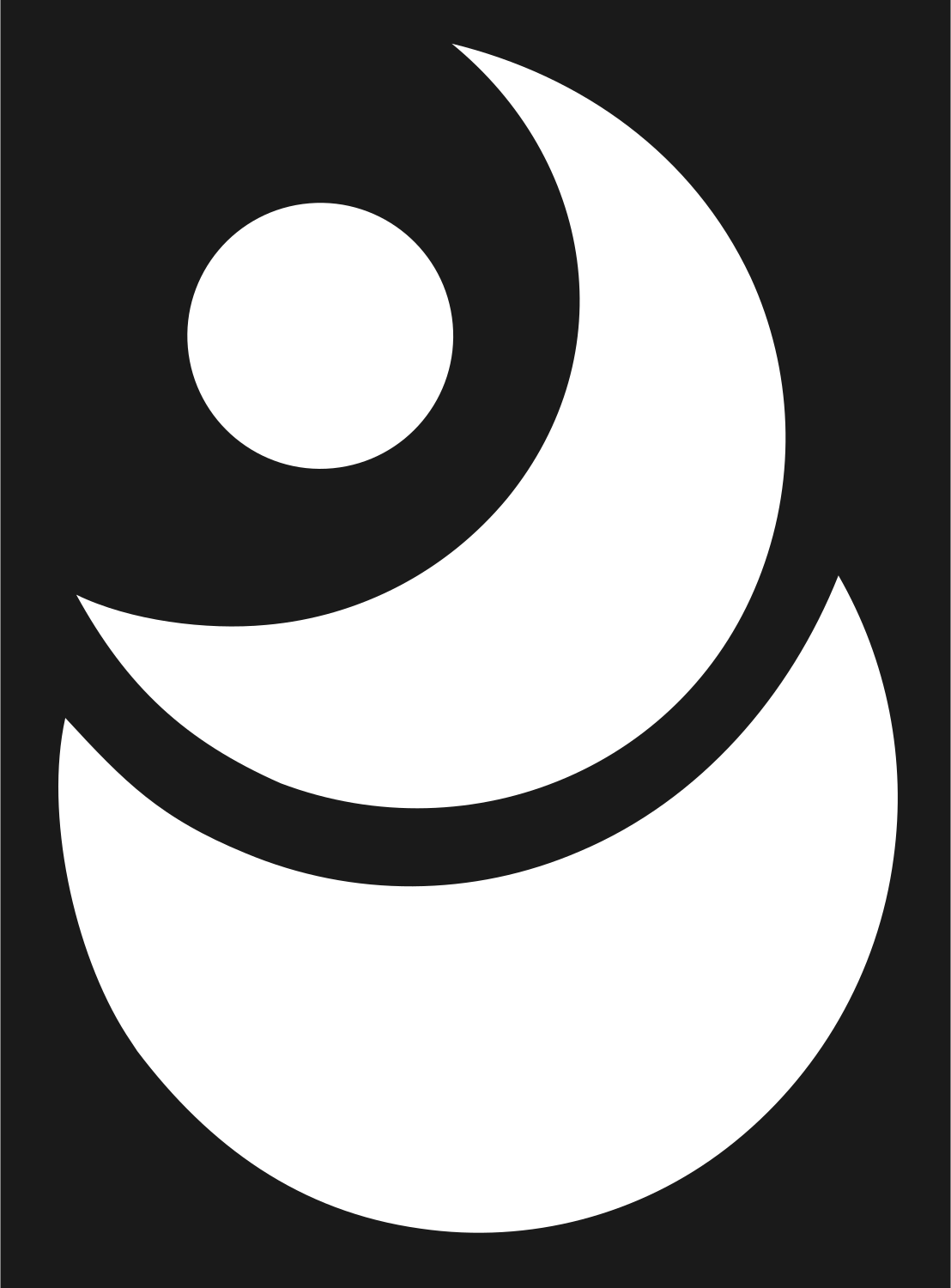 Stacked Crescent Moon Logo #1a1a1a/#ffffff