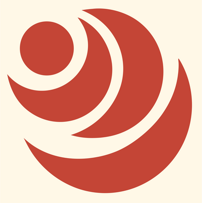 Spiral Crescent Signal Mark #fff8e7/#c44536
