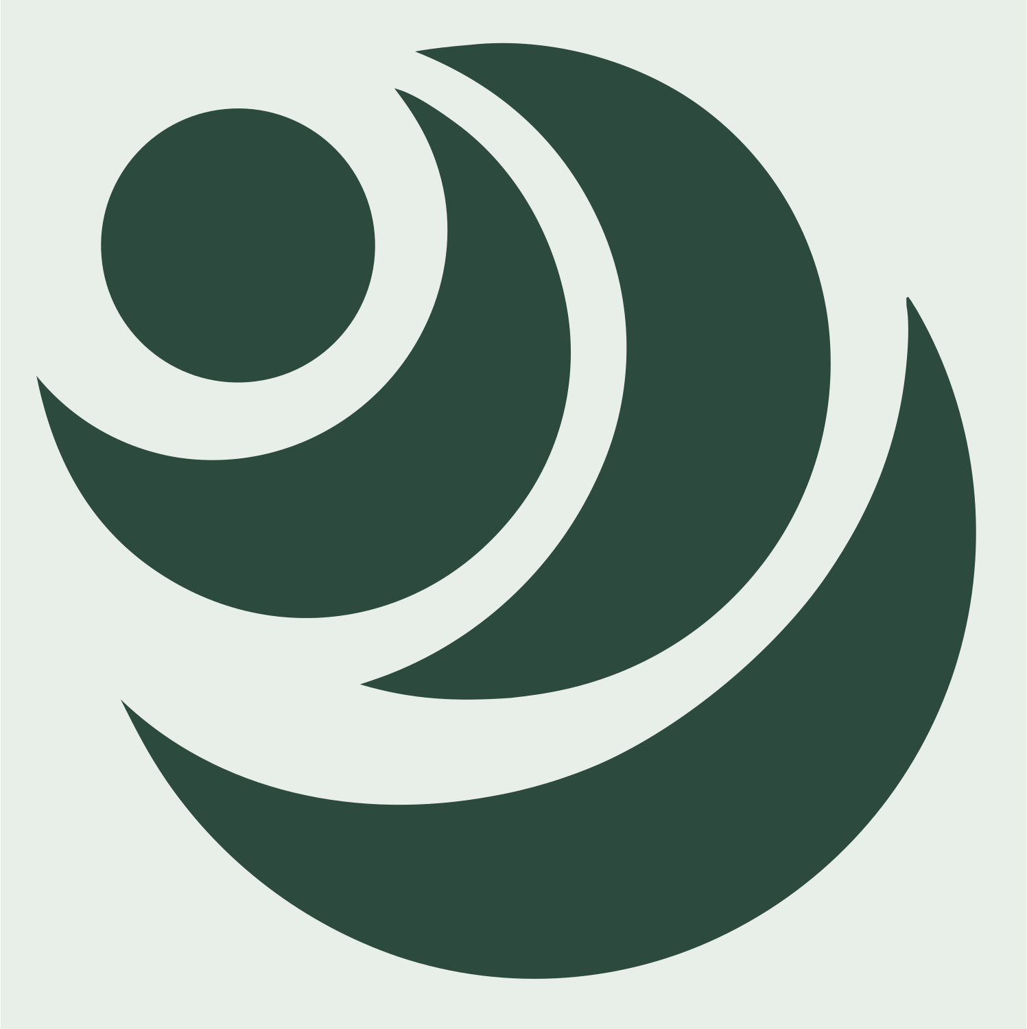 Spiral Crescent Signal Mark #e8efe9/#2d4a3e