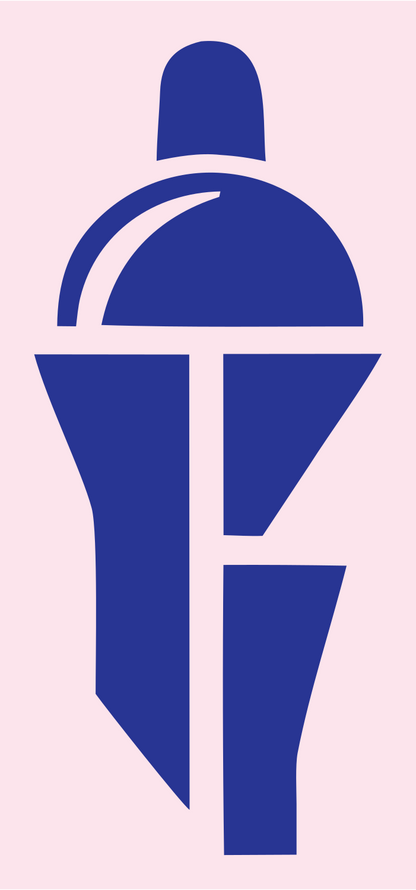 Geometric Cocktail Shaker Badge #fce4ec/#283593