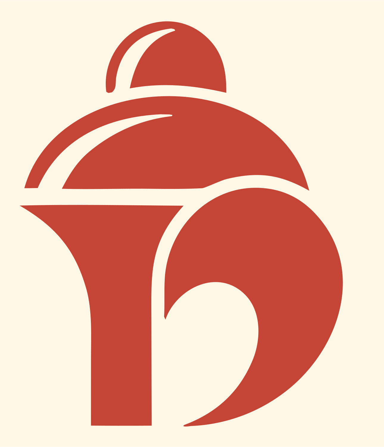 Rounded Cocktail Shaker Crest #fff8e7/#c44536