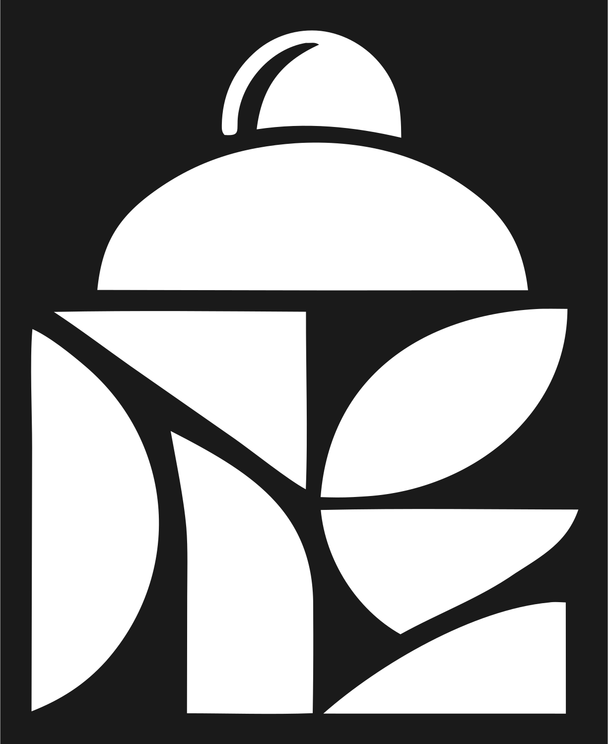 Negative Space Cocktail Shaker Mark #1a1a1a/#ffffff