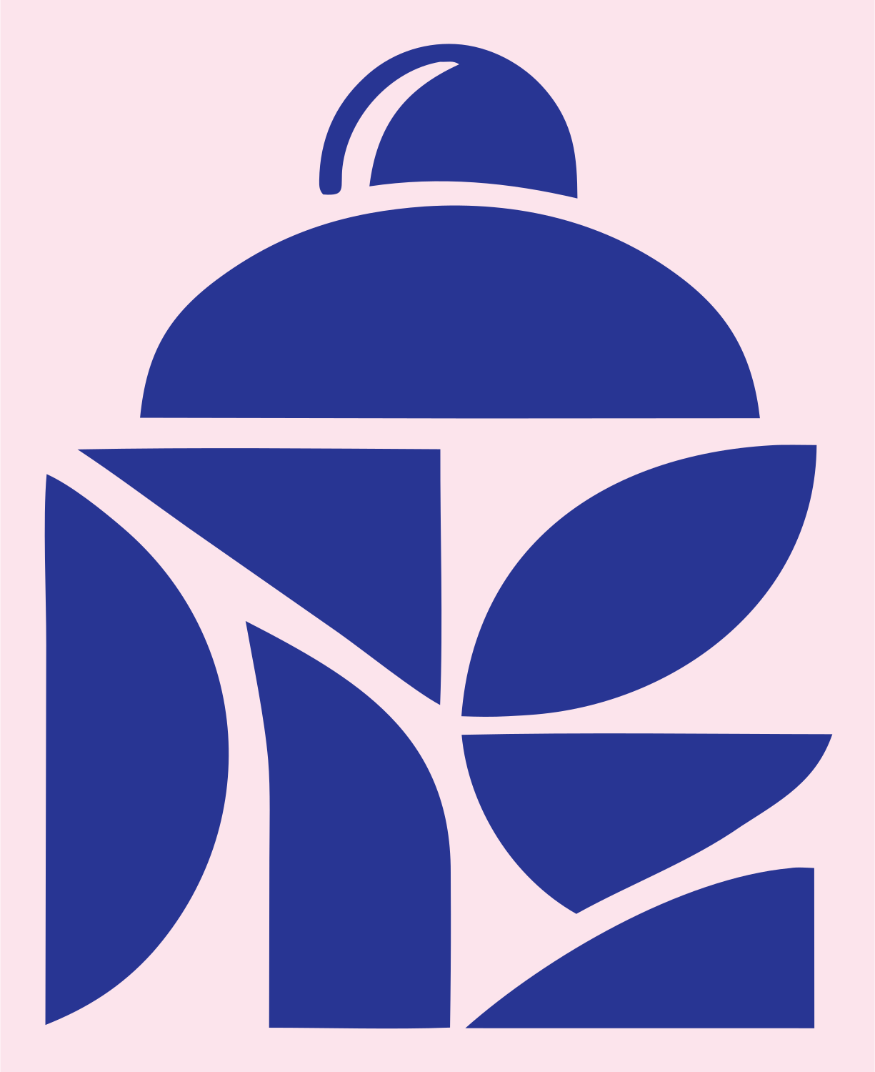 Negative Space Cocktail Shaker Mark #fce4ec/#283593