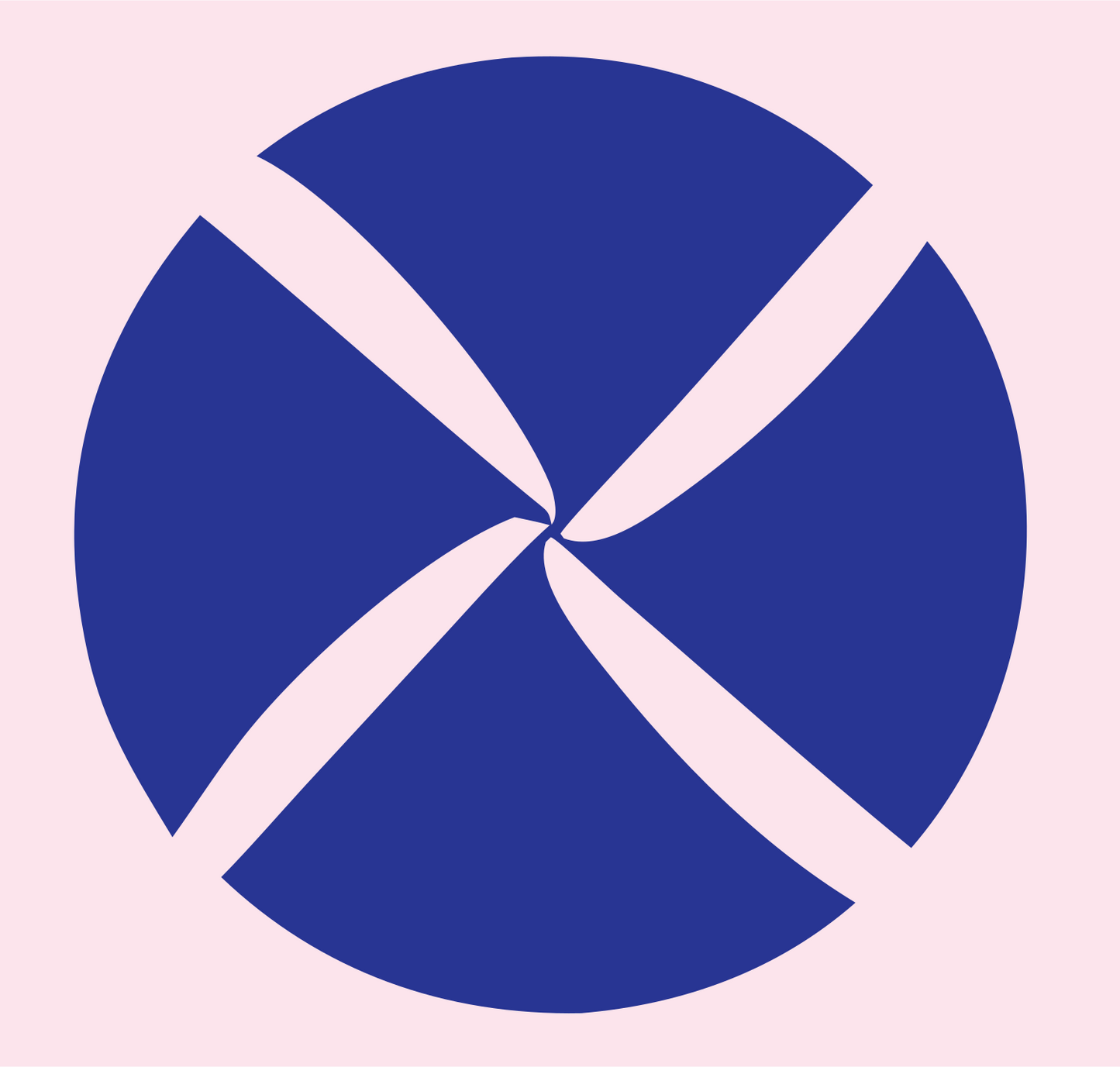 Spinning Pinwheel Sushi Crest #fce4ec/#283593