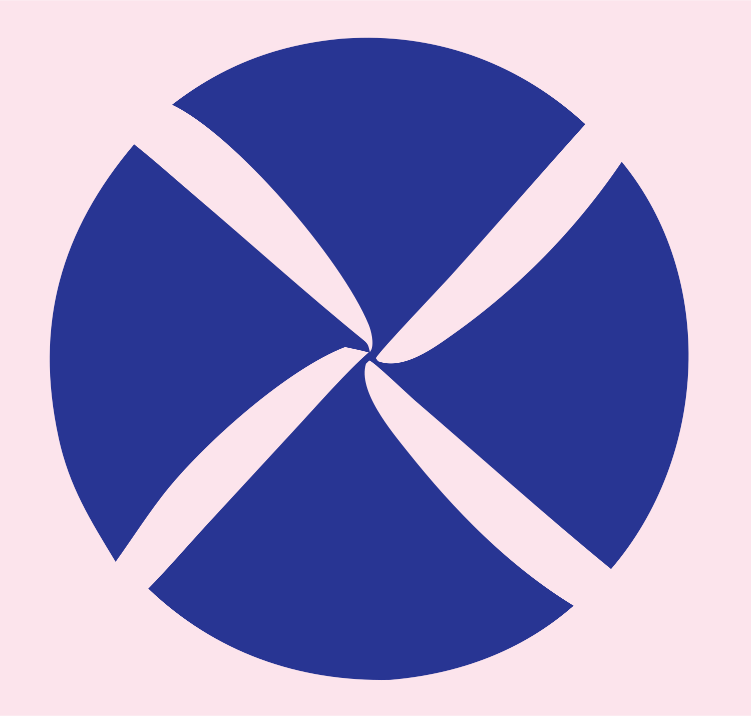 Spinning Pinwheel Sushi Crest #fce4ec/#283593