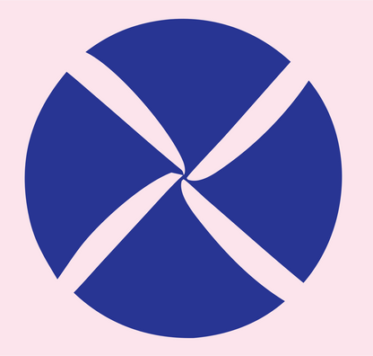 Spinning Pinwheel Sushi Crest #fce4ec/#283593