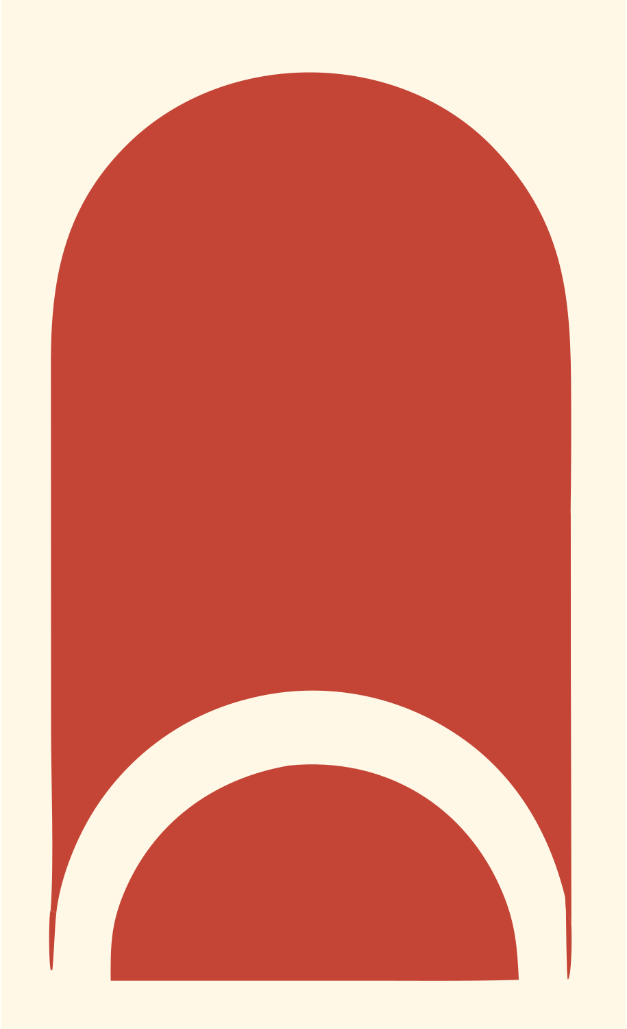 Negative Space Sushi Roll Icon #fff8e7/#c44536