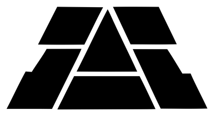 Geometric Pyramid Block Emblem #ffffff/#000000