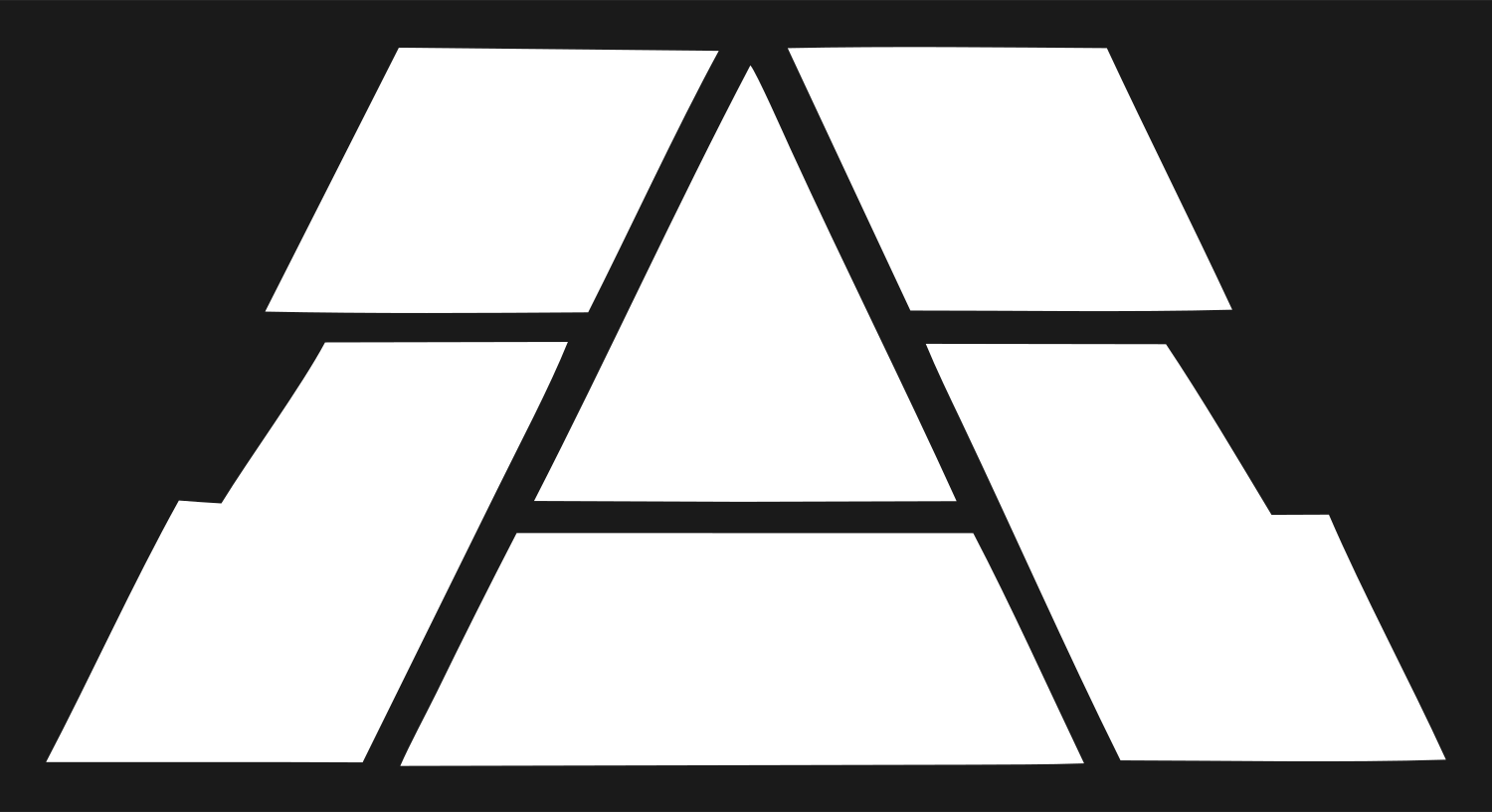 Geometric Pyramid Block Emblem #1a1a1a/#ffffff