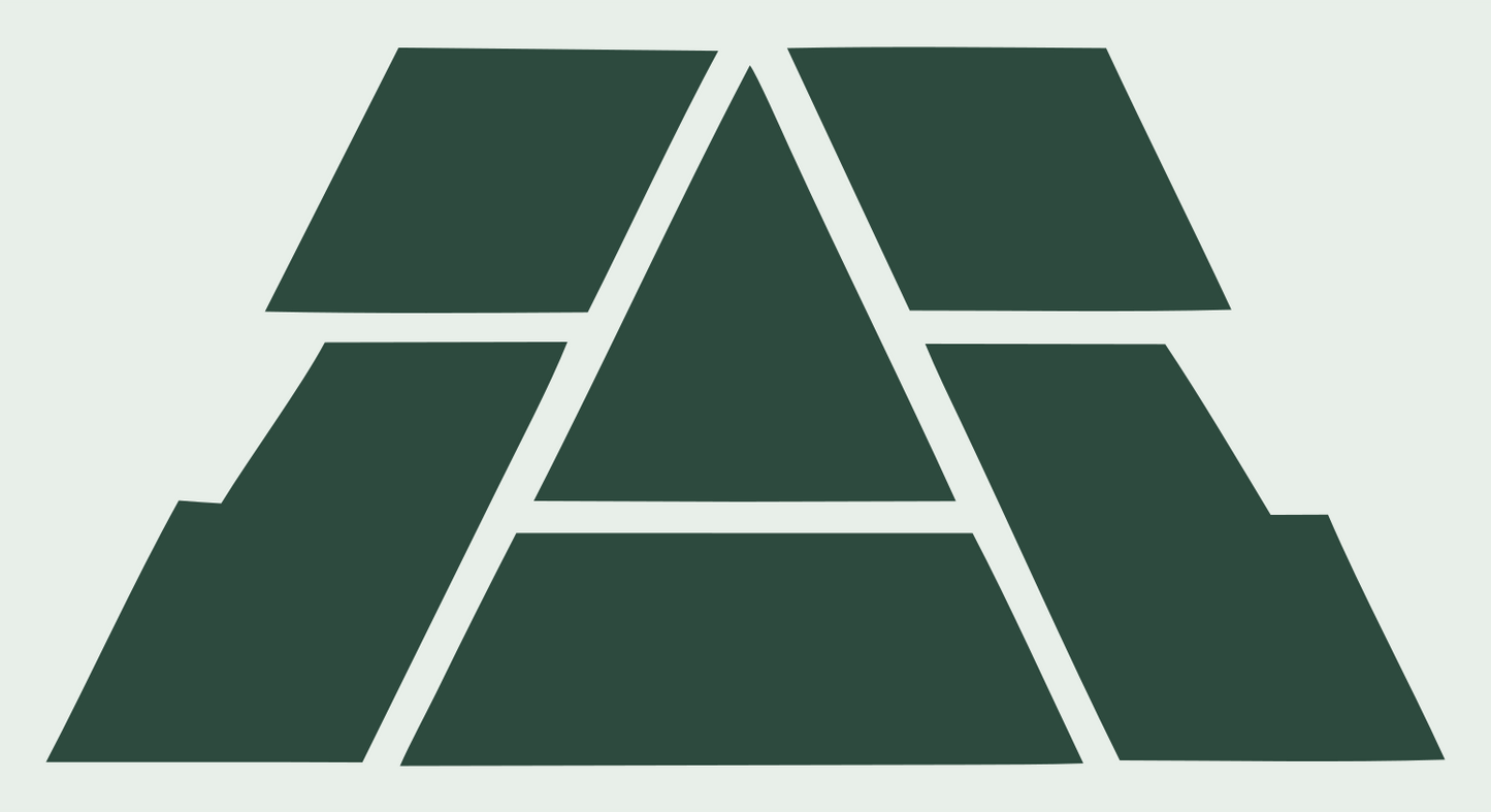 Geometric Pyramid Block Emblem #e8efe9/#2d4a3e