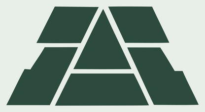 Geometric Pyramid Block Emblem #e8efe9/#2d4a3e