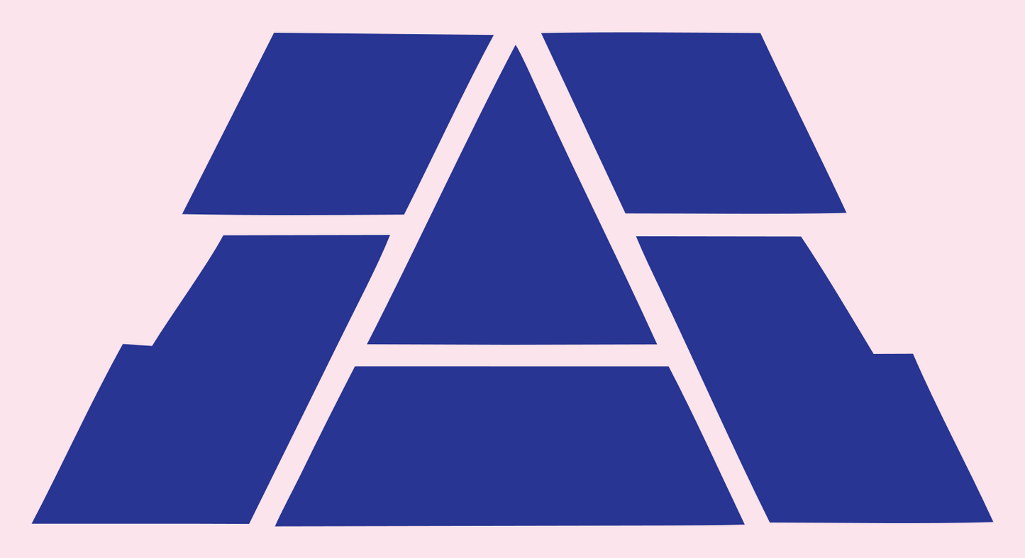 Geometric Pyramid Block Emblem #fce4ec/#283593