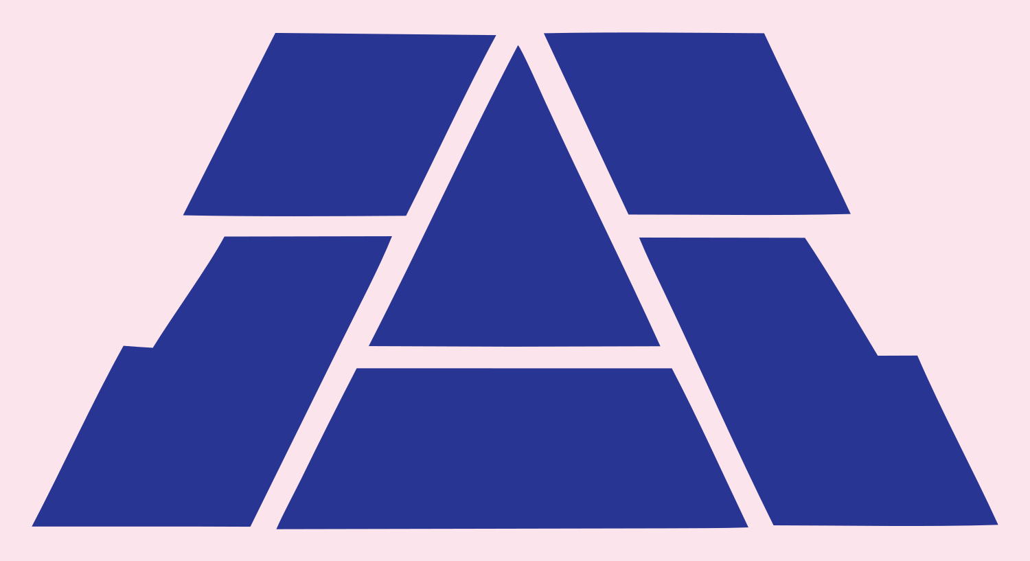 Geometric Pyramid Block Emblem #fce4ec/#283593