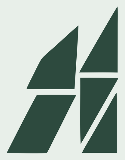 Fragmented Letter Logo #e8efe9/#2d4a3e