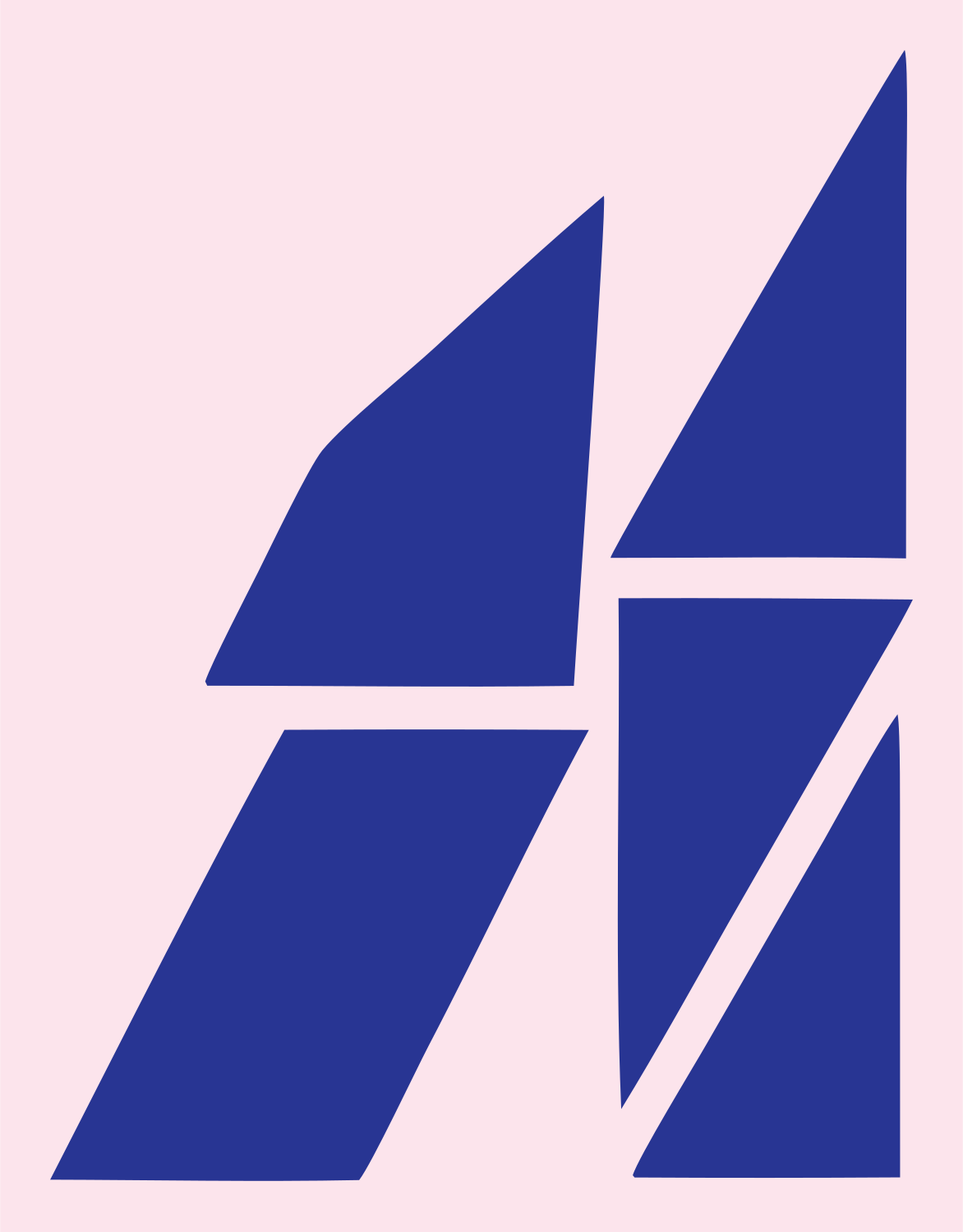 Fragmented Letter Logo #fce4ec/#283593