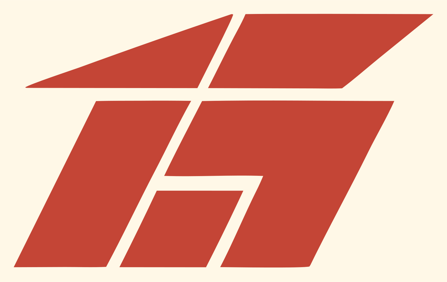 Geometric Letter Block Badge #fff8e7/#c44536