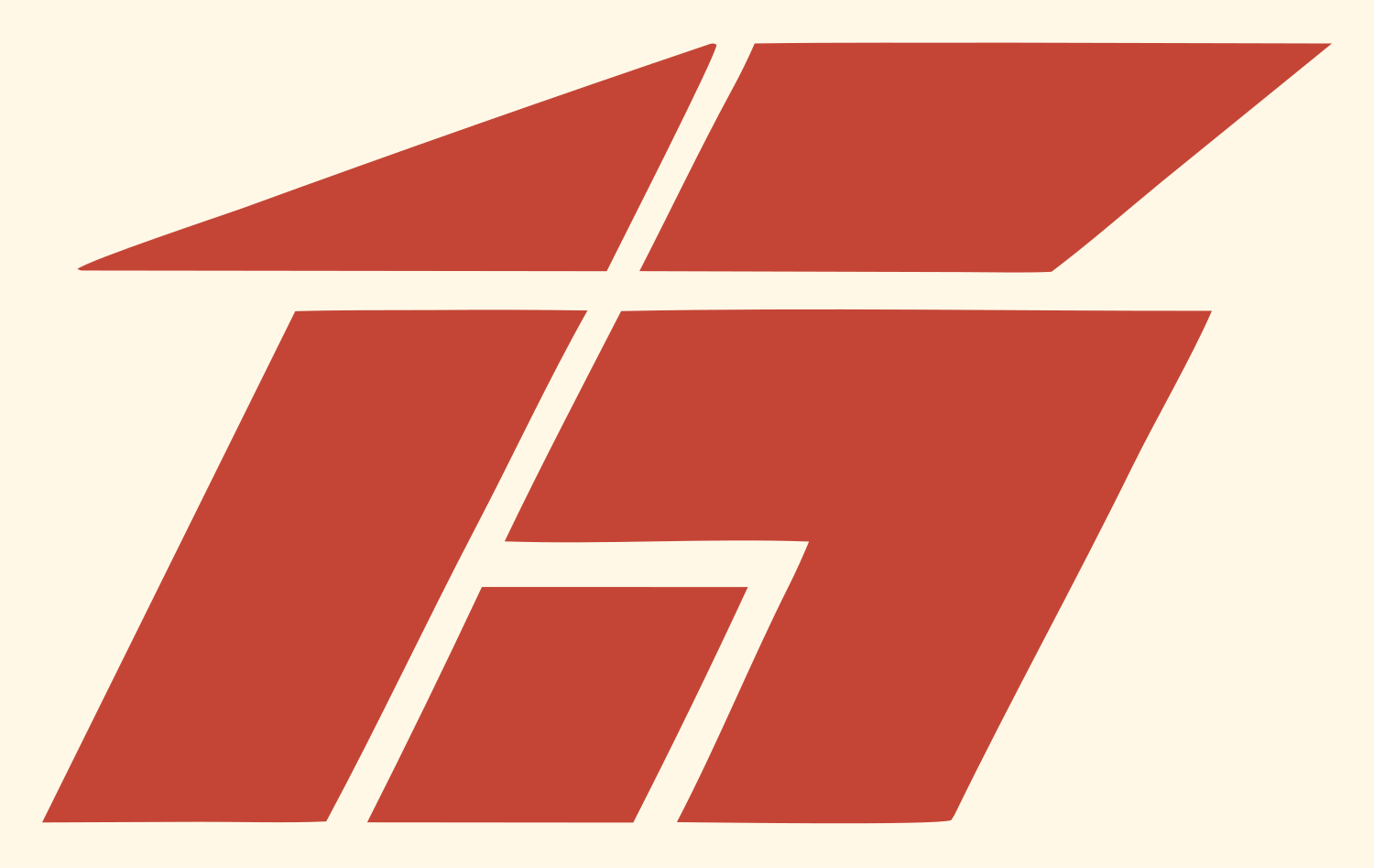 Geometric Letter Block Badge #fff8e7/#c44536