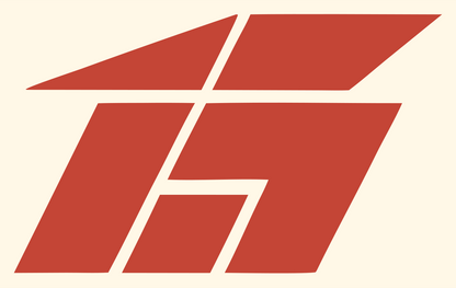 Geometric Letter Block Badge #fff8e7/#c44536