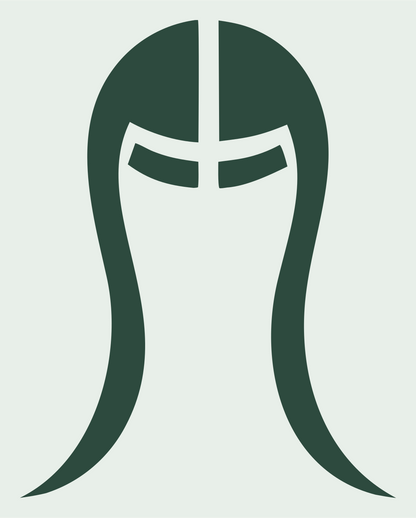 Knight Helmet Bold Mark #e8efe9/#2d4a3e