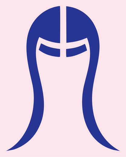 Knight Helmet Bold Mark #fce4ec/#283593