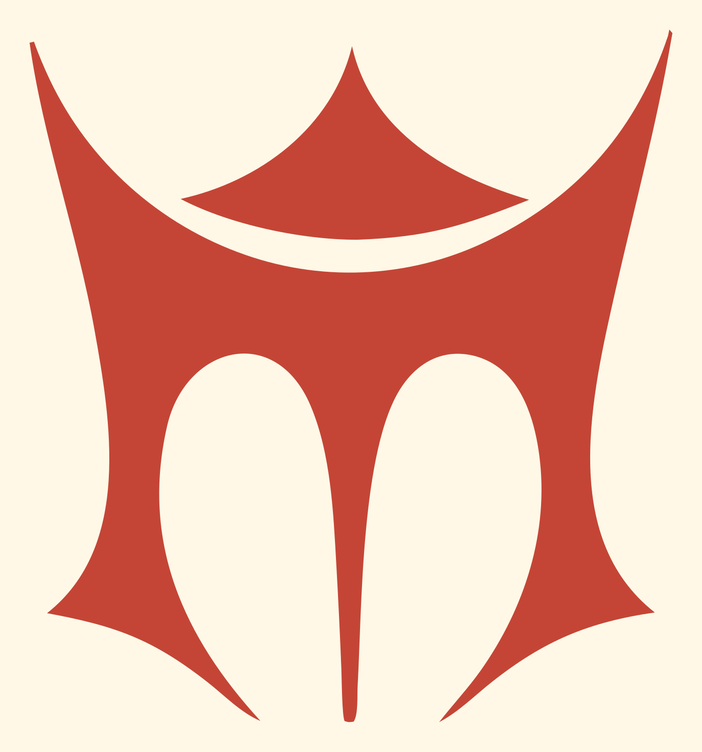 Geometric Helmet Visor Emblem #fff8e7/#c44536