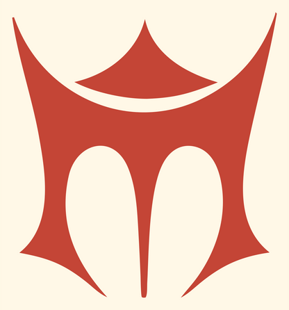 Geometric Helmet Visor Emblem #fff8e7/#c44536