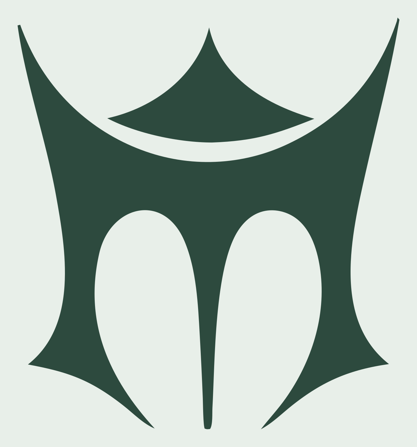 Geometric Helmet Visor Emblem #e8efe9/#2d4a3e
