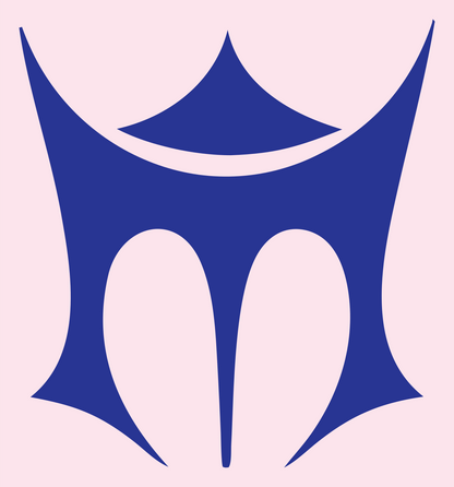 Geometric Helmet Visor Emblem #fce4ec/#283593