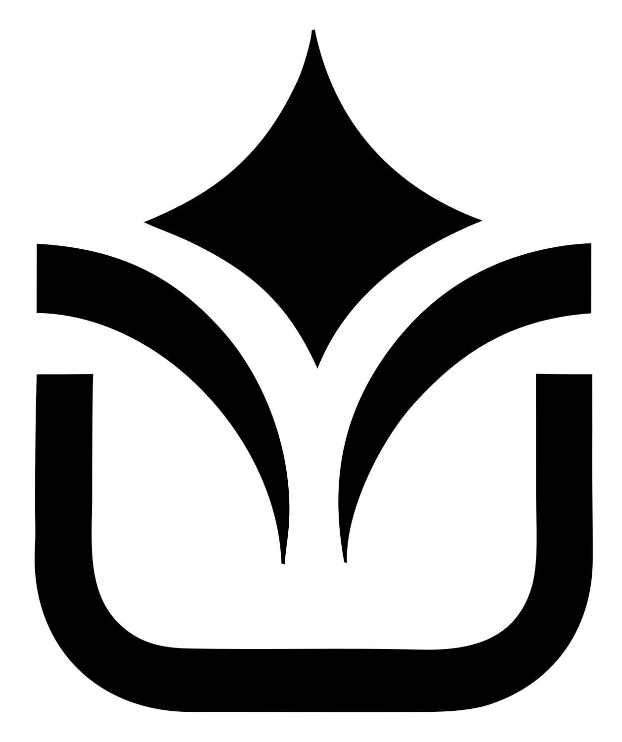 Crown Tulip Shield Emblem #ffffff/#000000