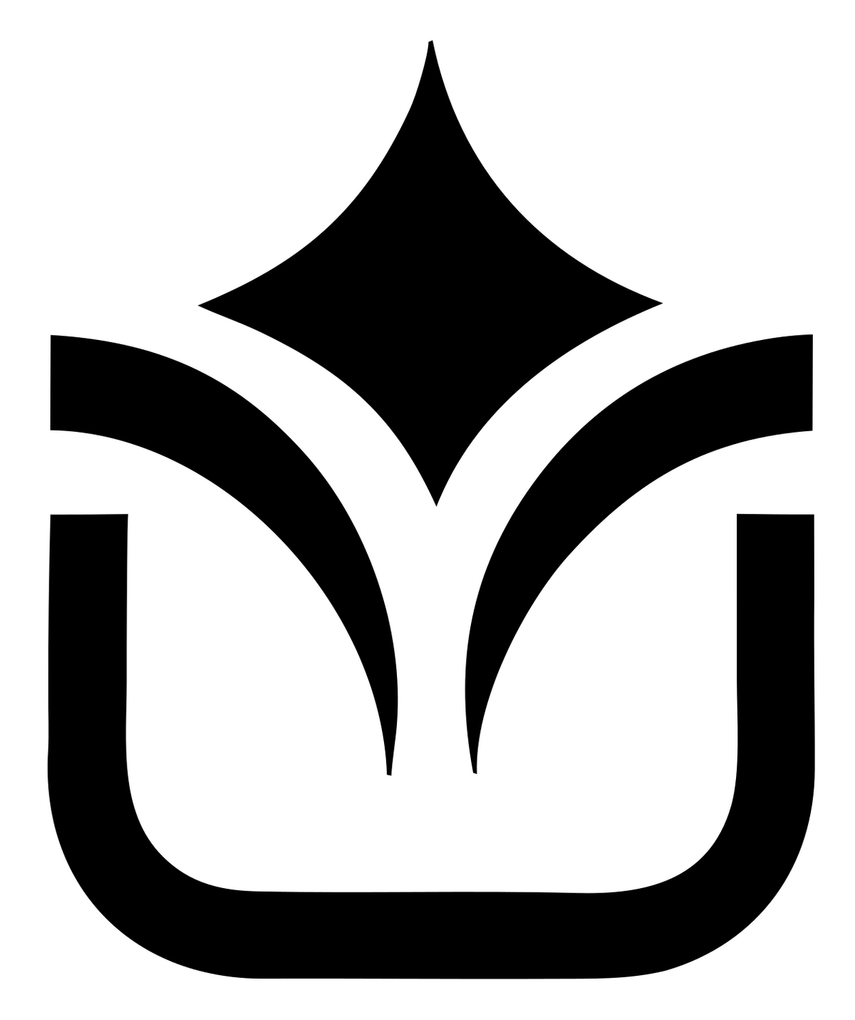 Crown Tulip Shield Emblem #ffffff/#000000
