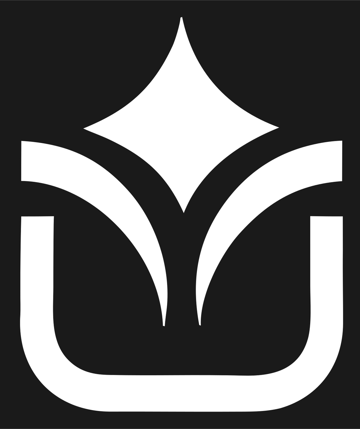 Crown Tulip Shield Emblem #1a1a1a/#ffffff