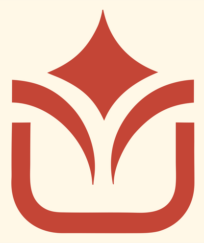 Crown Tulip Shield Emblem #fff8e7/#c44536