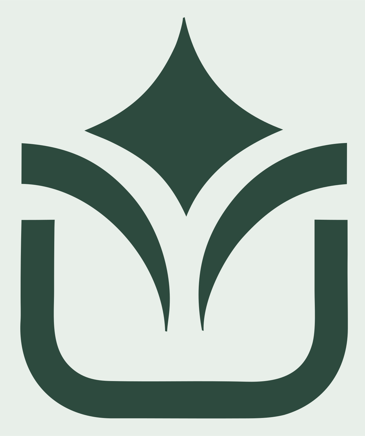 Crown Tulip Shield Emblem #e8efe9/#2d4a3e