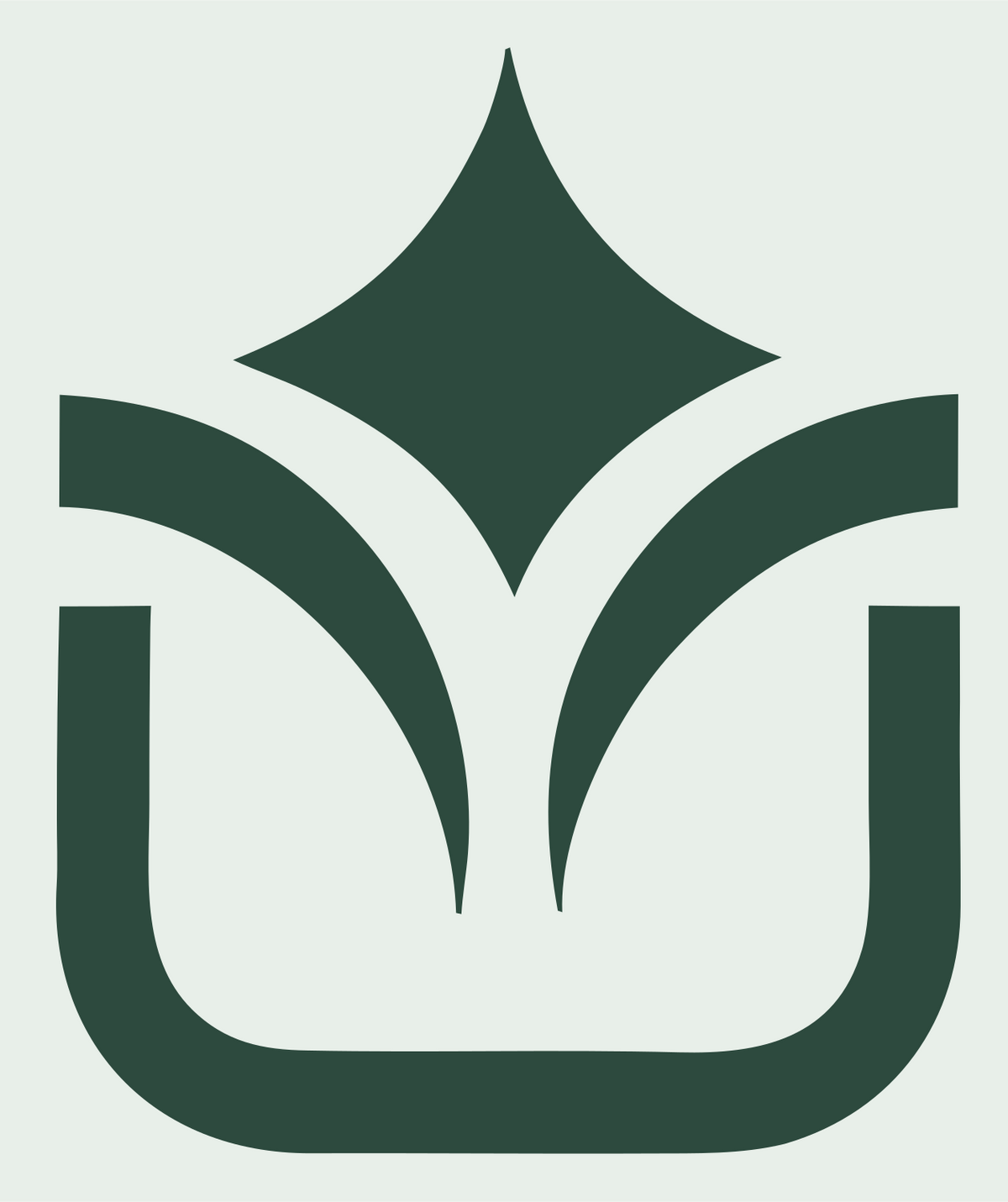 Crown Tulip Shield Emblem #e8efe9/#2d4a3e