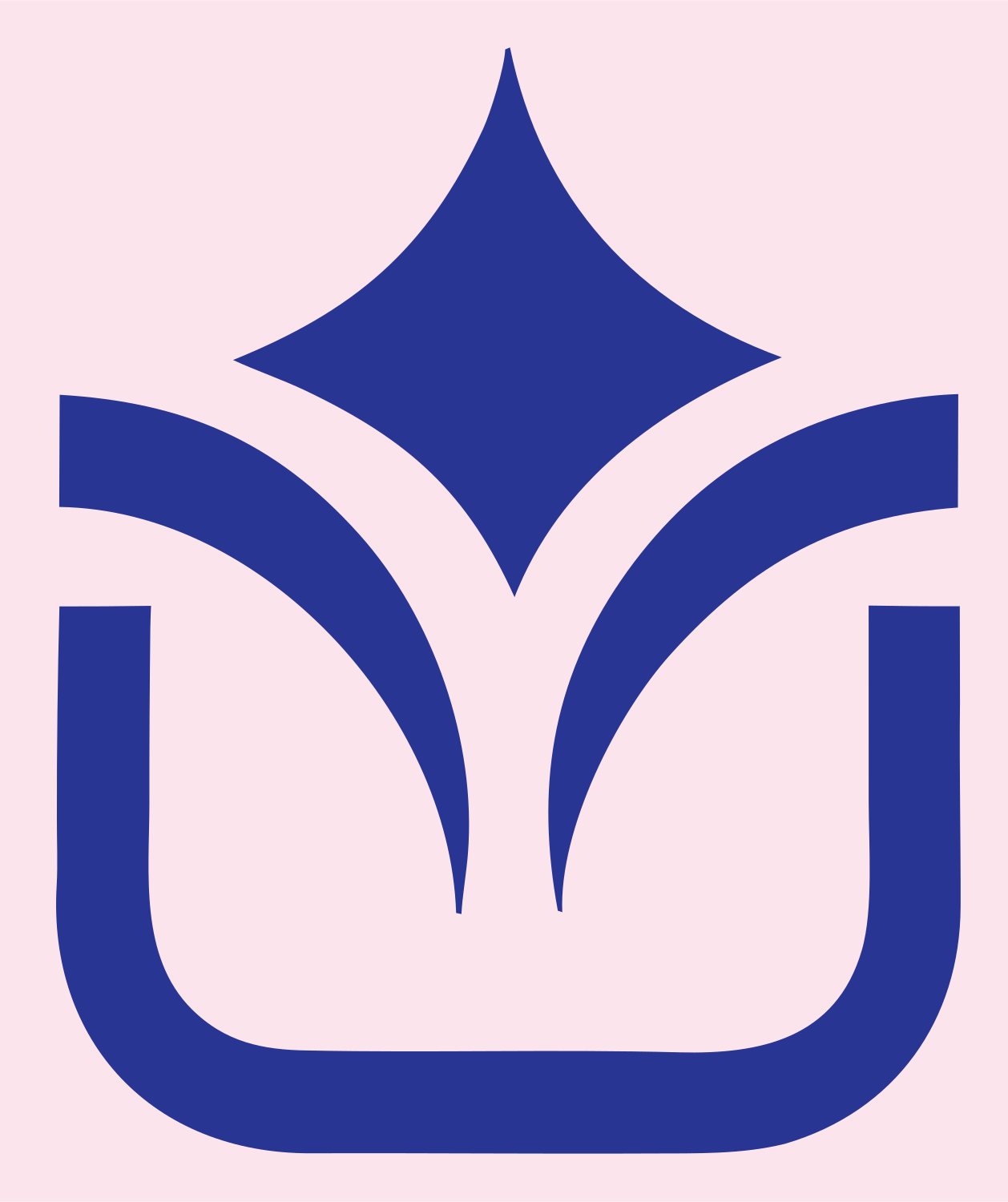 Crown Tulip Shield Emblem #fce4ec/#283593