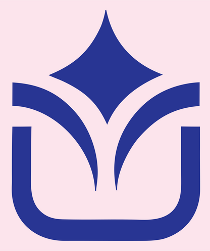 Crown Tulip Shield Emblem #fce4ec/#283593