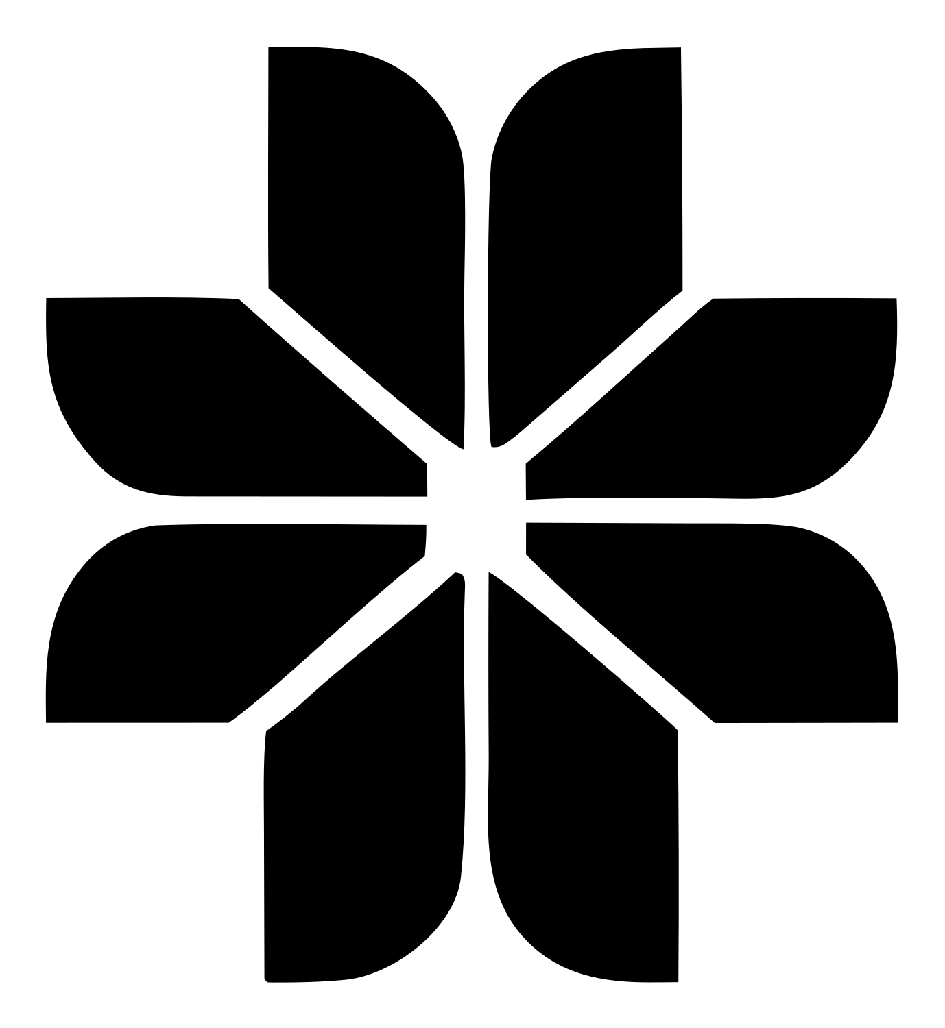 Geometric Eight Petal Flower Mark #ffffff/#000000